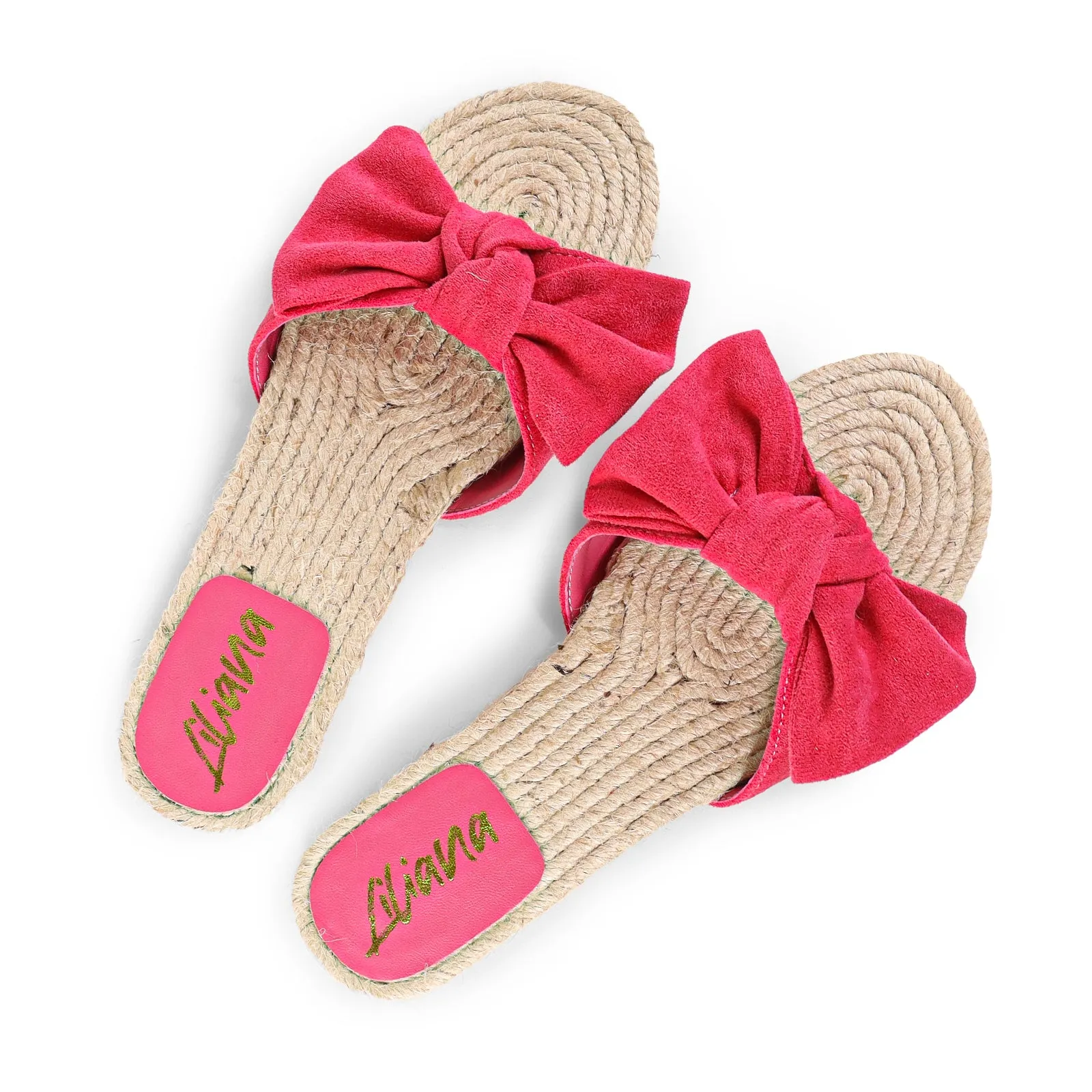 AILEEN-3 ESPADRILLE SLIDER WITH SINGLE BOW-FUCHSIA