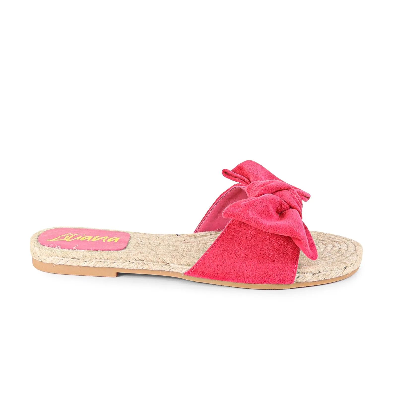AILEEN-3 ESPADRILLE SLIDER WITH SINGLE BOW-FUCHSIA