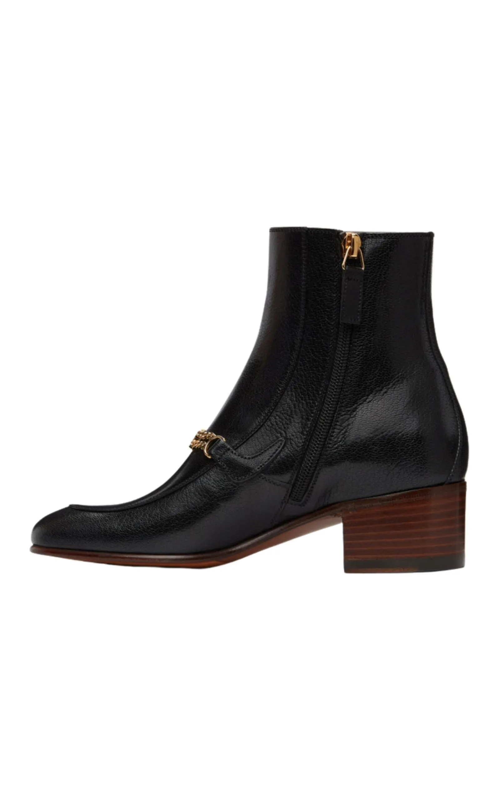 Black Interlocking G Chain Ankle Boots