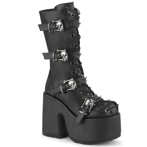 CAMEL-115 DemoniaCult Black Vegan Leather Sexy Women's Mid-Calf & Knee High Boots (Alternative Footwear)