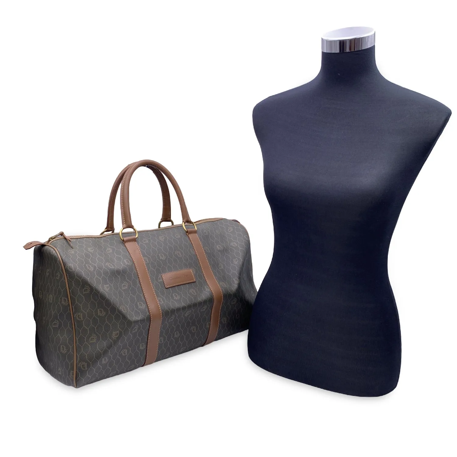 Christian Dior Vintage Monogram Duffle Travel Unisex Bag Handbag