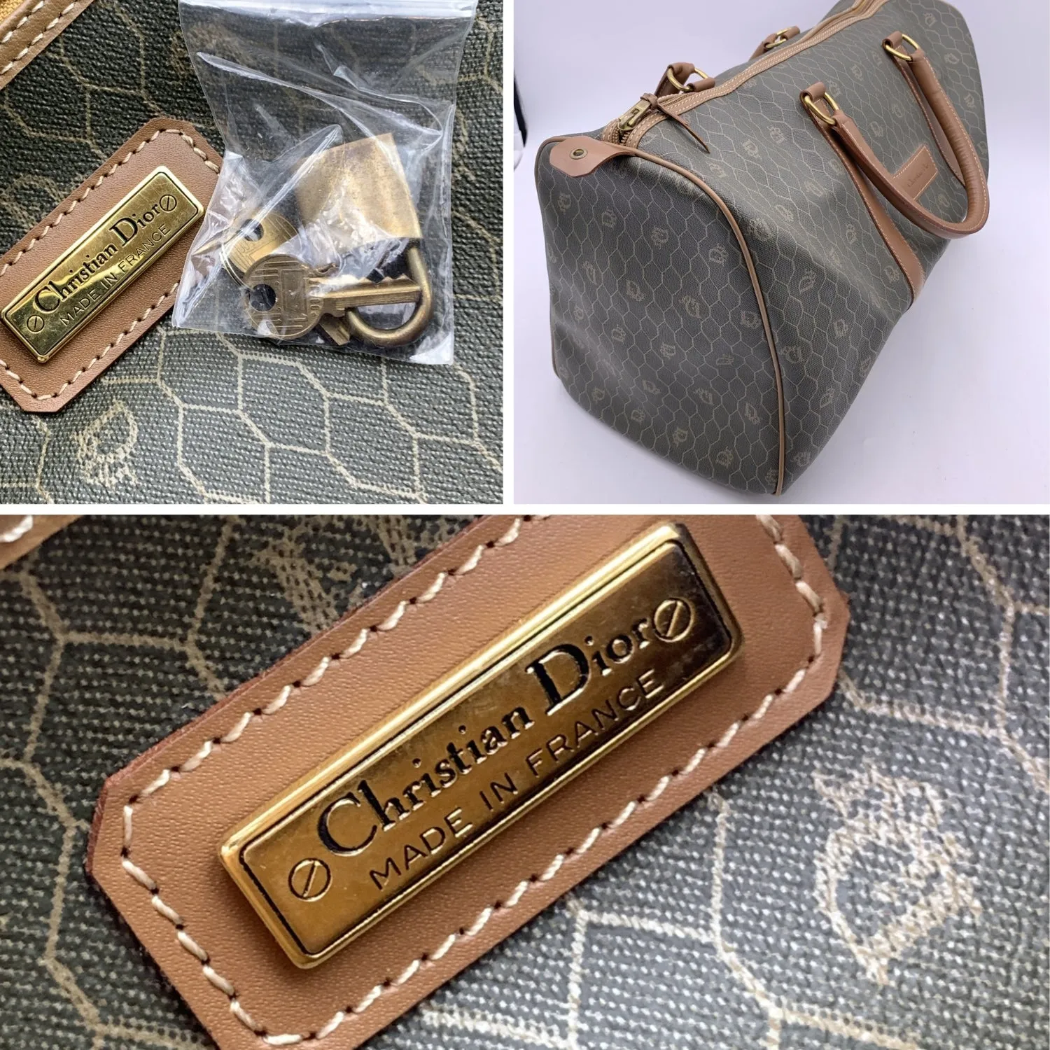 Christian Dior Vintage Monogram Duffle Travel Unisex Bag Handbag
