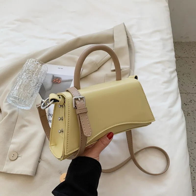 Christmas Gift с доставкой Simple Style Small PU Leather Shoulder Bags for Women 2021 Summer Luxury  Brands Trendy Elegant Baguette Handbags