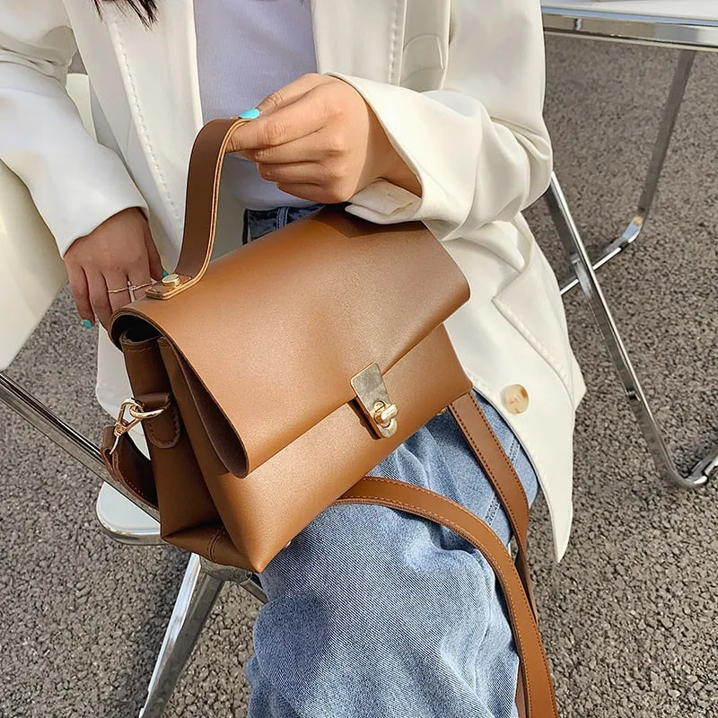 Christmas Gift Solid Color Small PU Leather Shoulder Crossbody Bags For Women 2021 Spring Simple Handbags And Purses Female Travel Totes