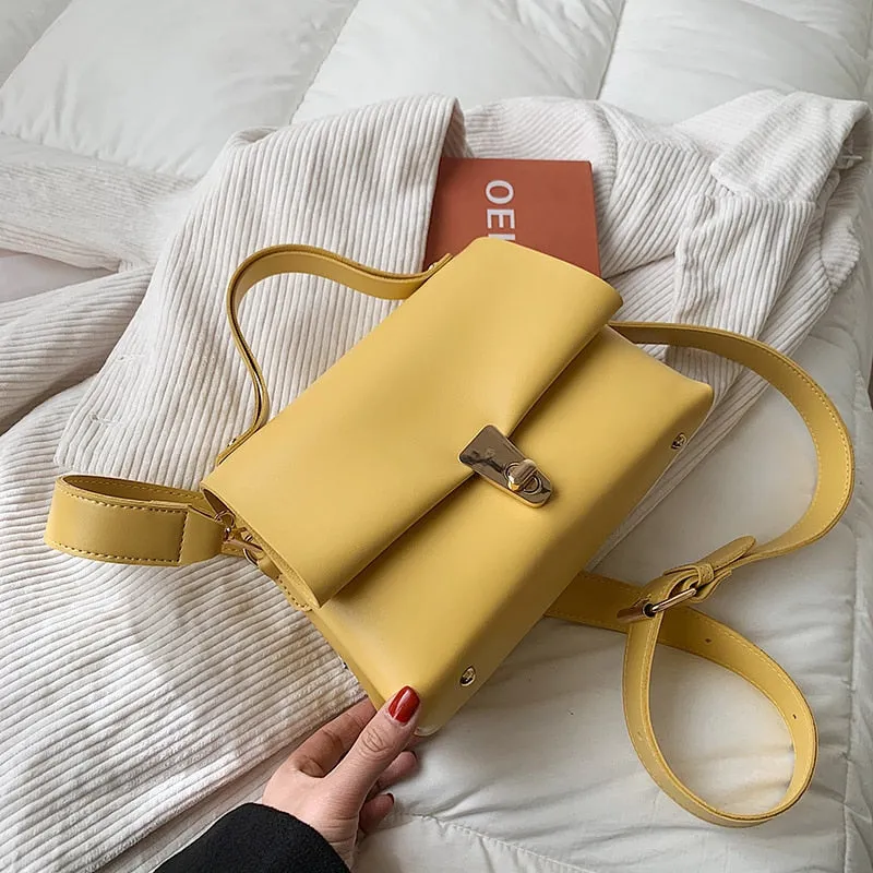 Christmas Gift Solid Color Small PU Leather Shoulder Crossbody Bags For Women 2021 Spring Simple Handbags And Purses Female Travel Totes