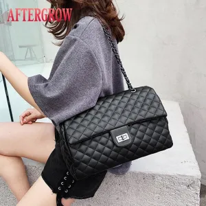 Classic Diamond Pattern Women Plaid Messenger Bag Big Square Female Shoulder Bags Rhombus Lattice Large Size Luxury Lady Handbag