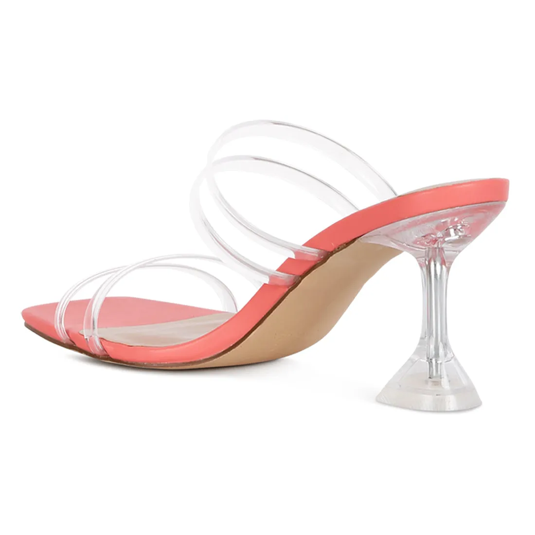 Clear Spool Heeled Sandal
