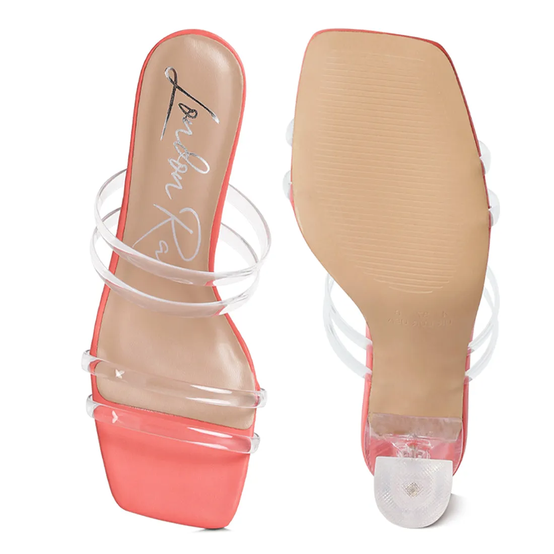 Clear Spool Heeled Sandal