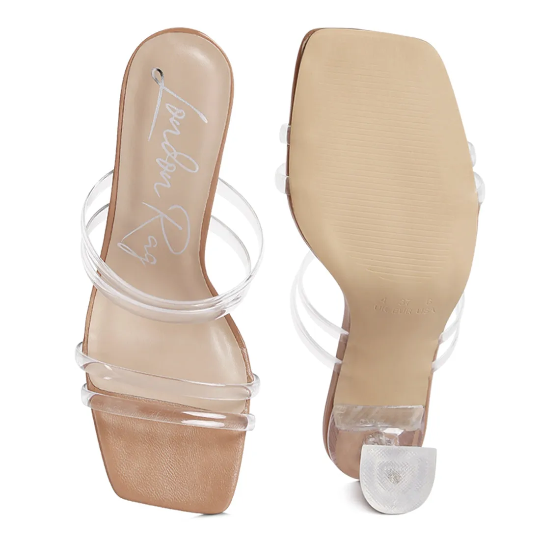 Clear Spool Heeled Sandal