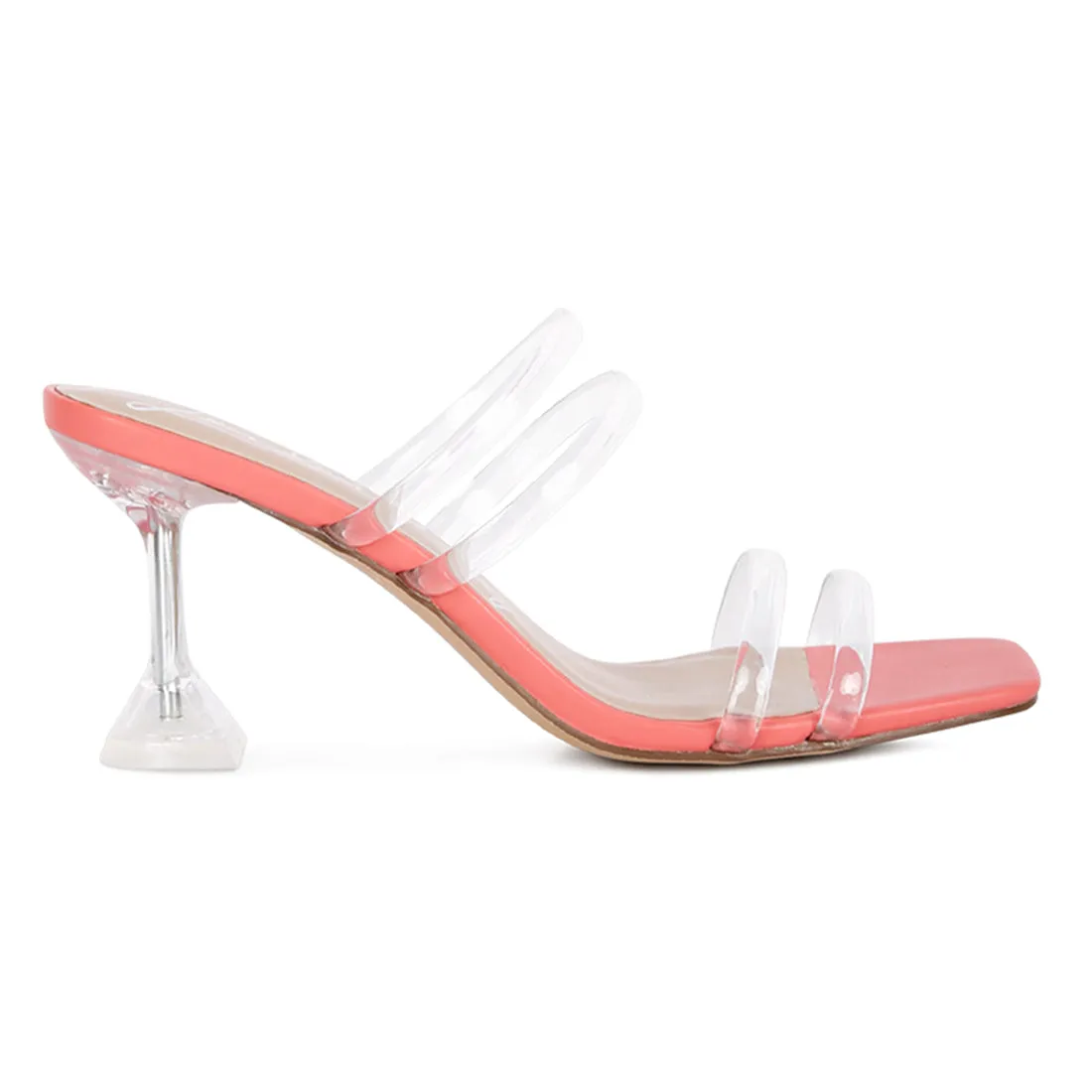 Clear Spool Heeled Sandal