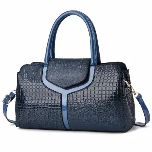 Crocodile Pattern Texture Leather Handbag Fashion Pillow Shoulder Bag