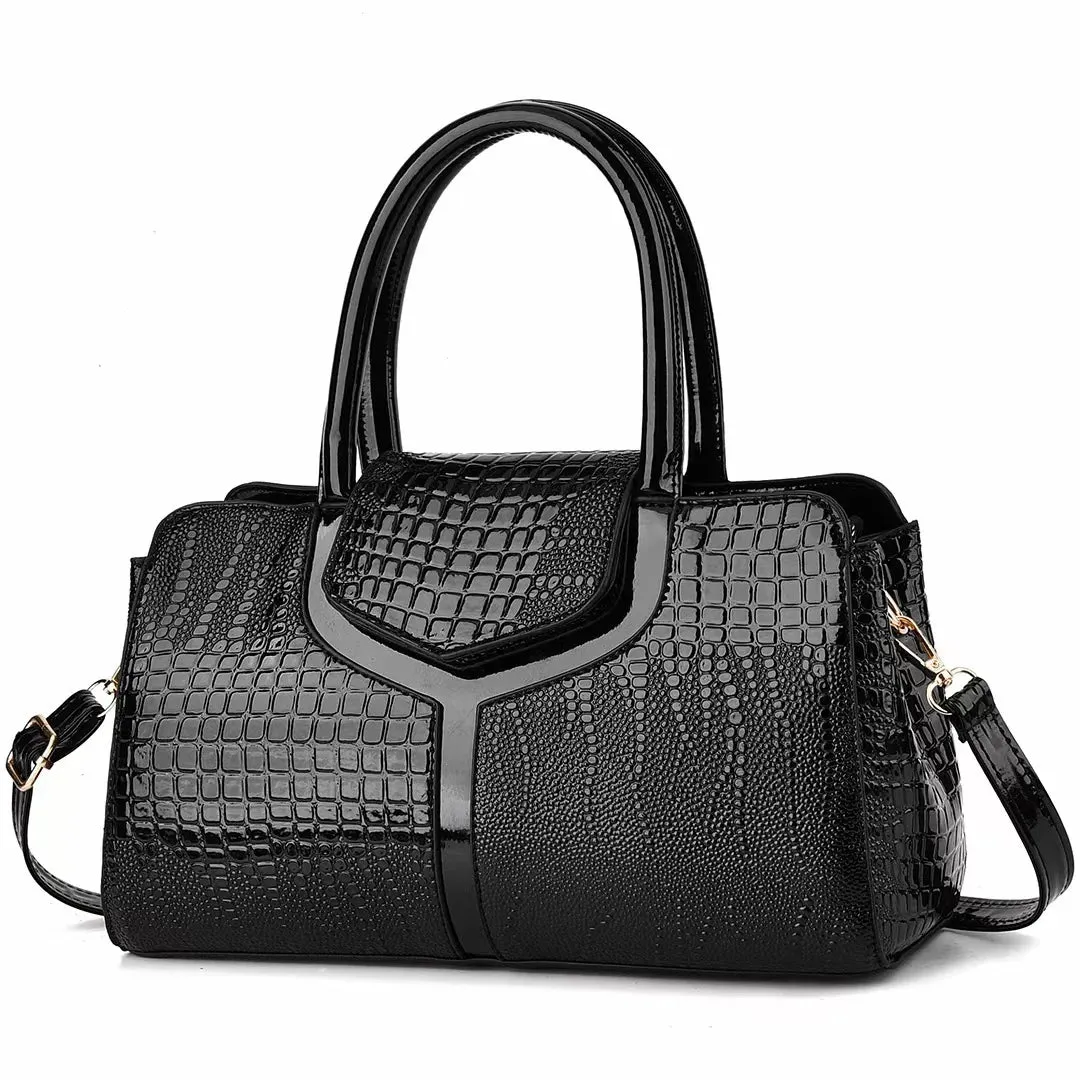 Crocodile Pattern Texture Leather Handbag Fashion Pillow Shoulder Bag