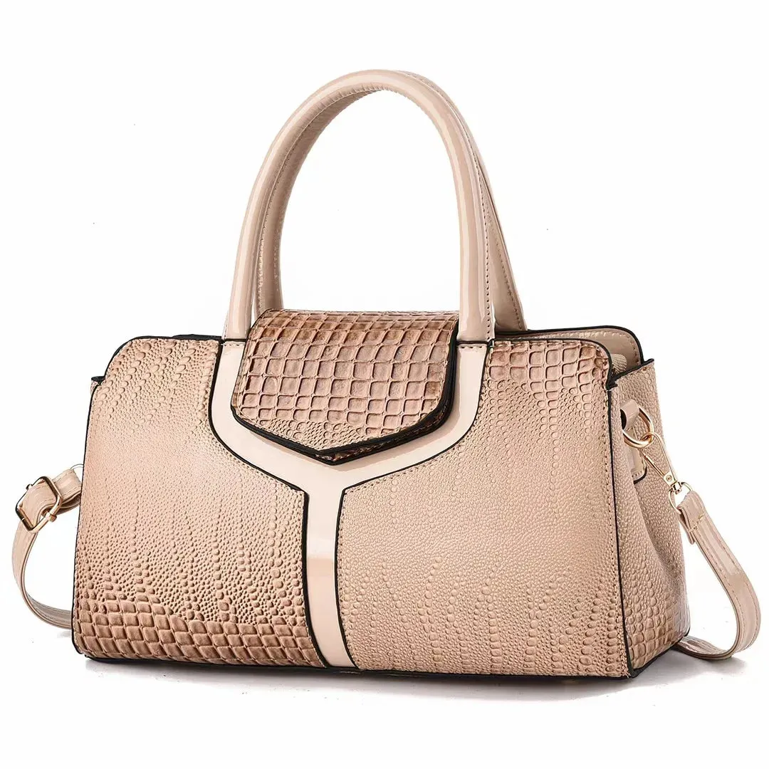Crocodile Pattern Texture Leather Handbag Fashion Pillow Shoulder Bag