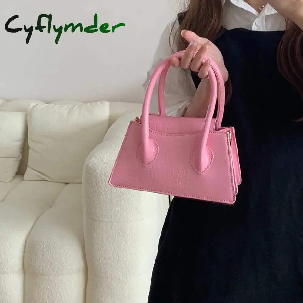 Cyflymder Fashion Pink Small Square Women Clutch Purse Handbags New Simple Ladies Messenger Bag Solid Color Female Shoulder Crossbody Bags
