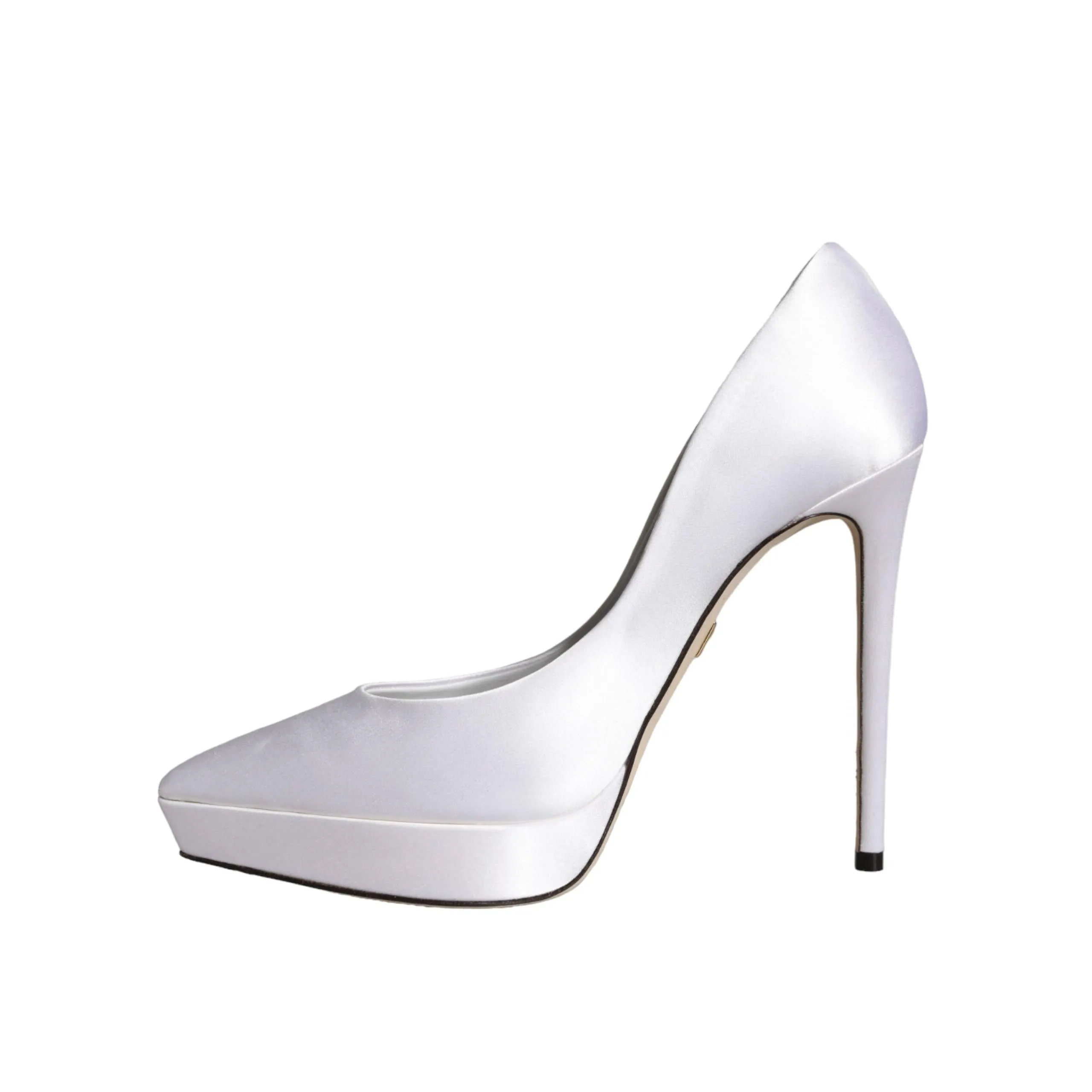 Dolce & Gabbana White Satin Platform High Heels Pumps Shoes