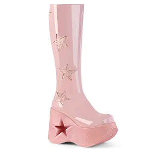 DYNAMITE-218 DemoniaCult Baby Pink Patent Sexy Women's Mid-Calf & Knee High Boots (Alternative Footwear)