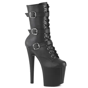 ENCHANT-1043 Pleaser Black Faux Leather Sexy Platform Shoes (Pole Dancing Heels)