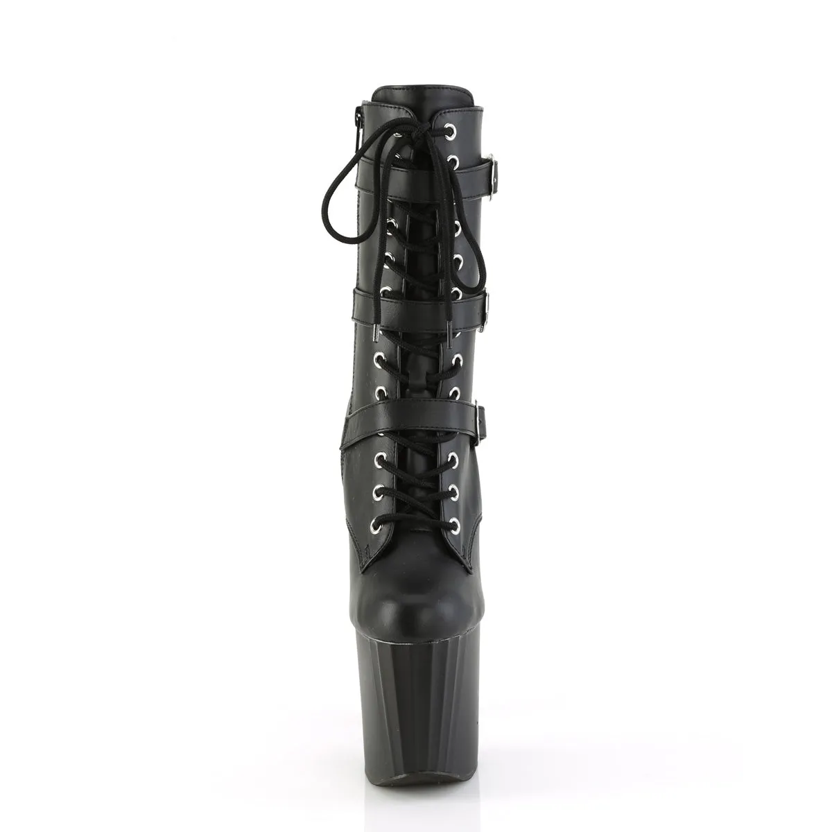 ENCHANT-1043 Pleaser Black Faux Leather Sexy Platform Shoes (Pole Dancing Heels)