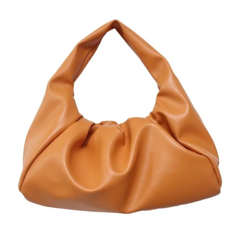 Fashion Ruched Soft Leather Cloud Bag Large Clutch Bags Women Designer Handbags High Quality Luxury Brand Shoulder Bag Sac Purse