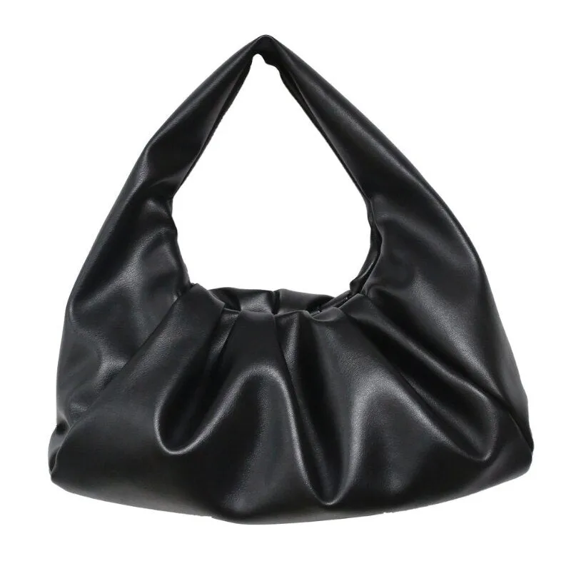 Fashion Ruched Soft Leather Cloud Bag Large Clutch Bags Women Designer Handbags High Quality Luxury Brand Shoulder Bag Sac Purse