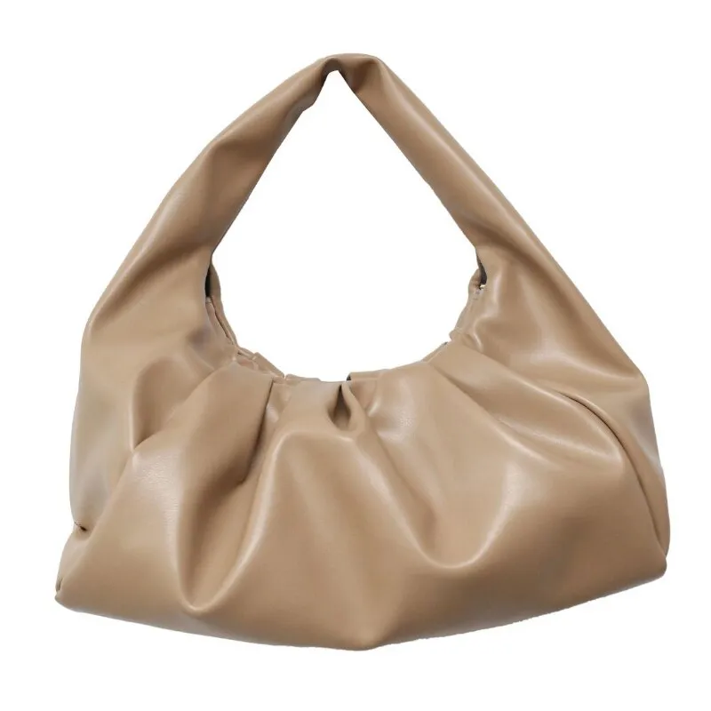 Fashion Ruched Soft Leather Cloud Bag Large Clutch Bags Women Designer Handbags High Quality Luxury Brand Shoulder Bag Sac Purse
