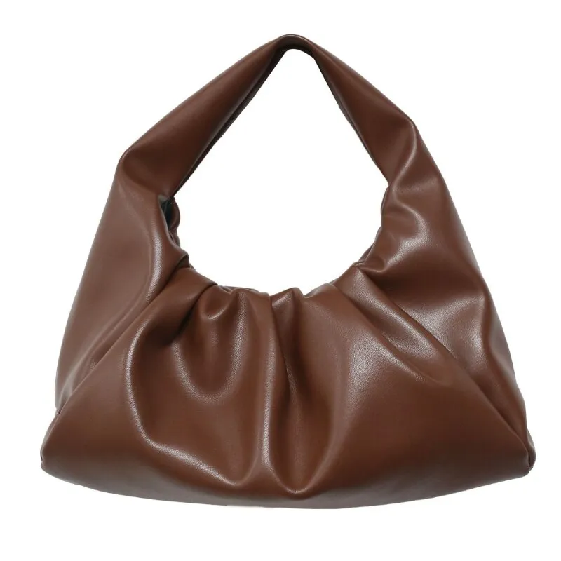Fashion Ruched Soft Leather Cloud Bag Large Clutch Bags Women Designer Handbags High Quality Luxury Brand Shoulder Bag Sac Purse