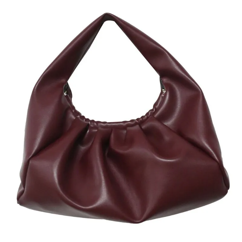 Fashion Ruched Soft Leather Cloud Bag Large Clutch Bags Women Designer Handbags High Quality Luxury Brand Shoulder Bag Sac Purse