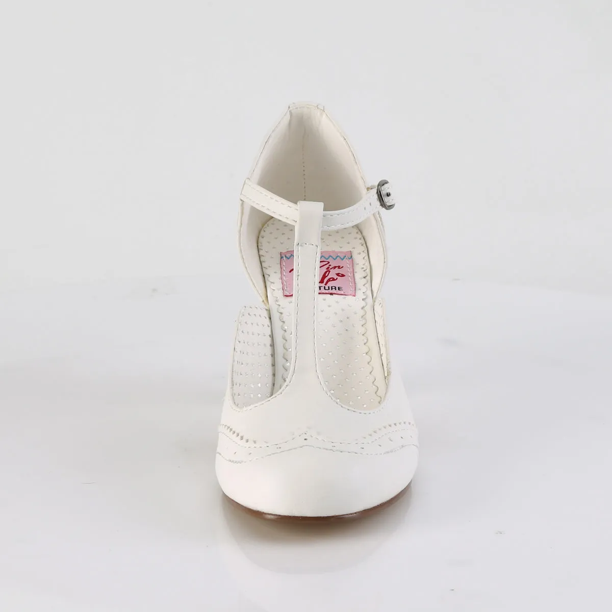 FLAPPER-26 Pin Up Couture Flapper White Sexy Single Soles (Retro Heels)