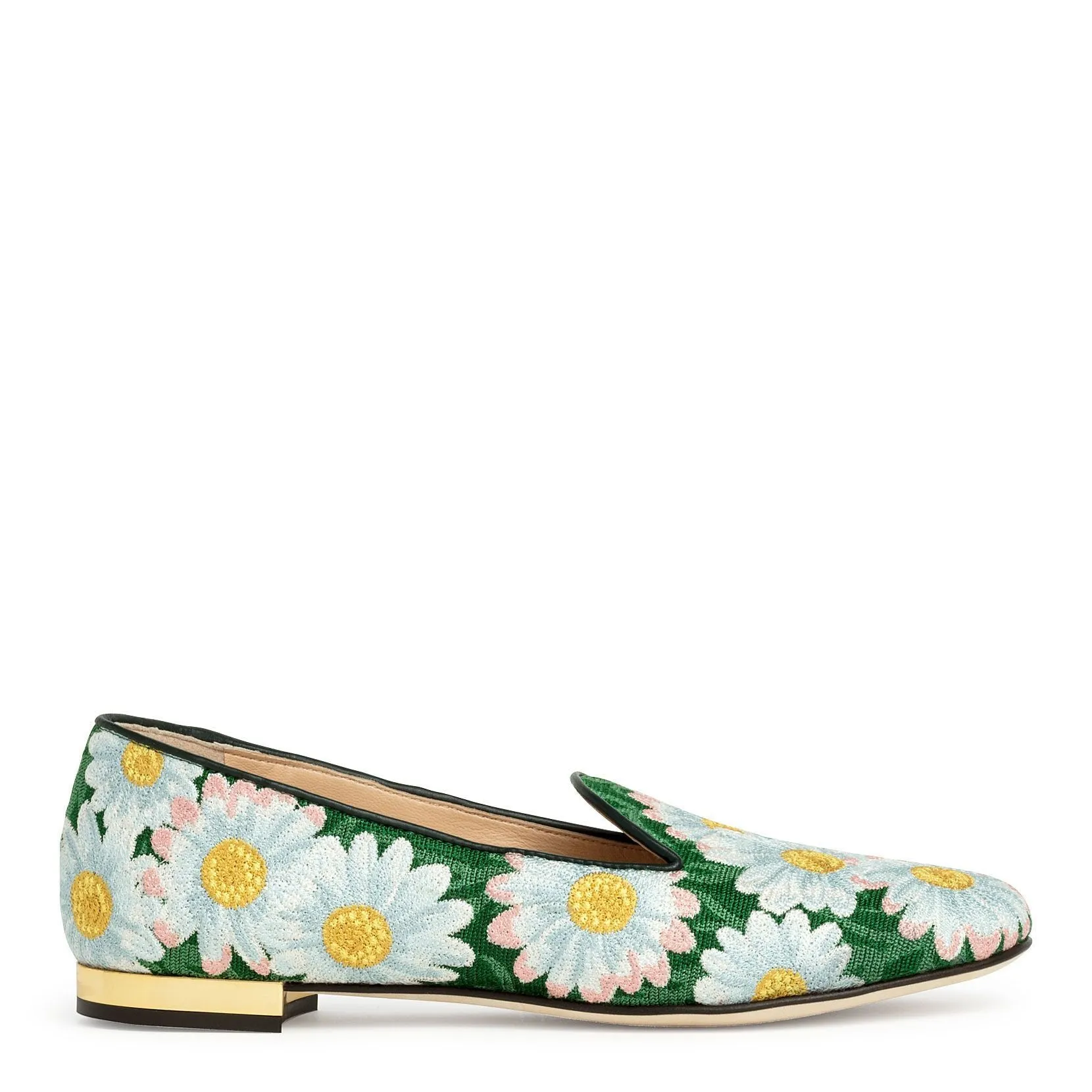 Flower brocade flats