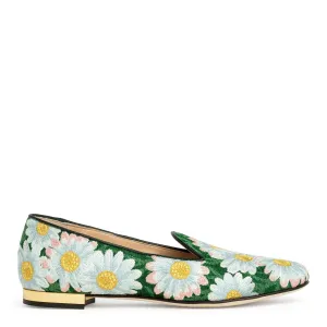 Flower brocade flats