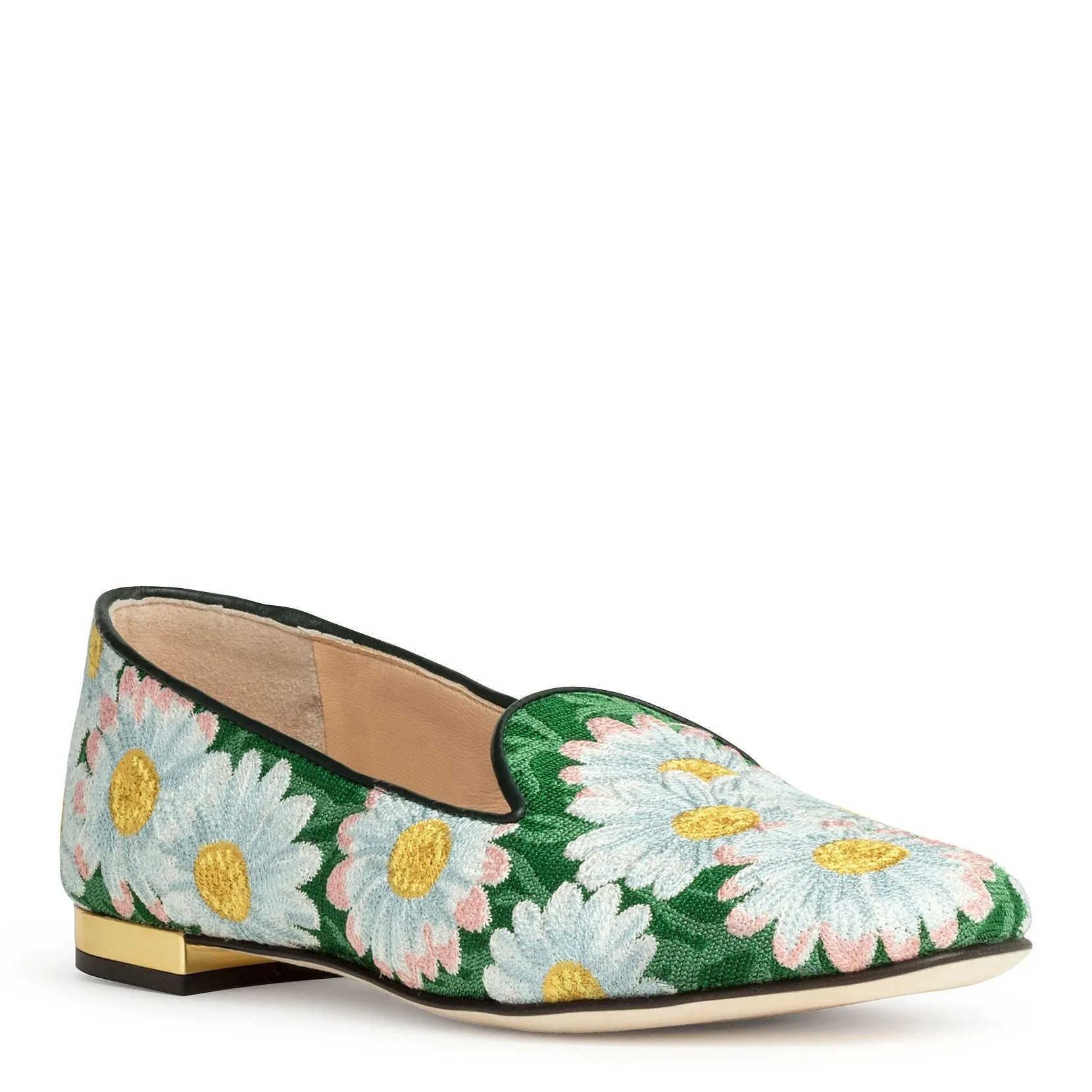 Flower brocade flats