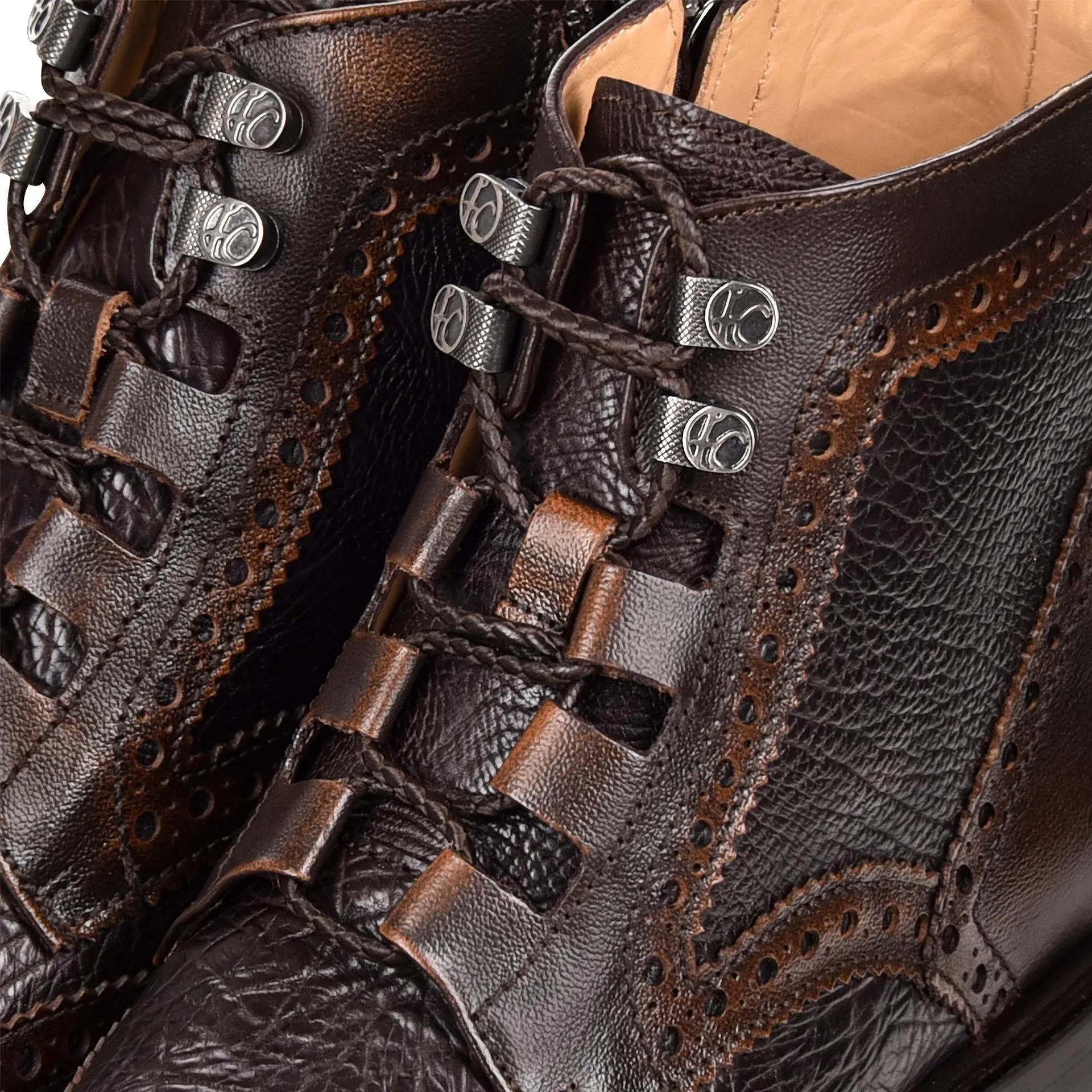 G82EVKB - Cuadra brown casual fashion leather ankle booties for men