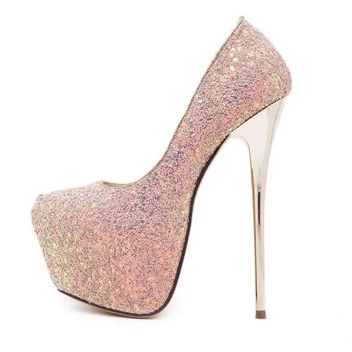Gdgydh Fashion Women Platform Shoes 2018 New Spring Autumn Bling Women Pumps Thin Heels Sexy Slim Party Shoes High Heels