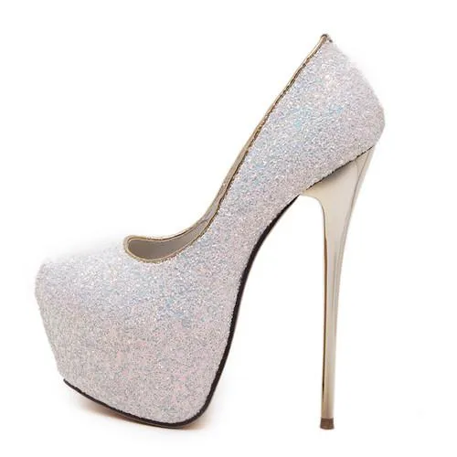 Gdgydh Fashion Women Platform Shoes 2018 New Spring Autumn Bling Women Pumps Thin Heels Sexy Slim Party Shoes High Heels