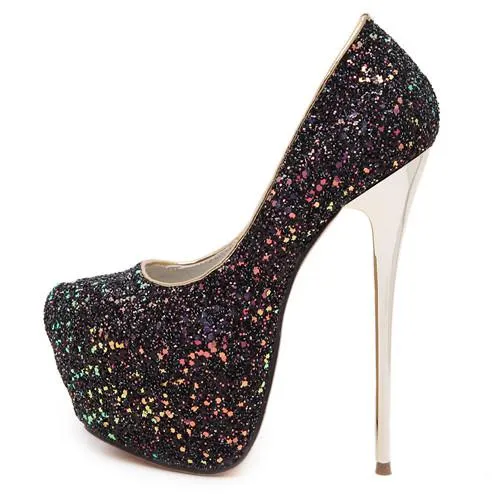 Gdgydh Fashion Women Platform Shoes 2018 New Spring Autumn Bling Women Pumps Thin Heels Sexy Slim Party Shoes High Heels