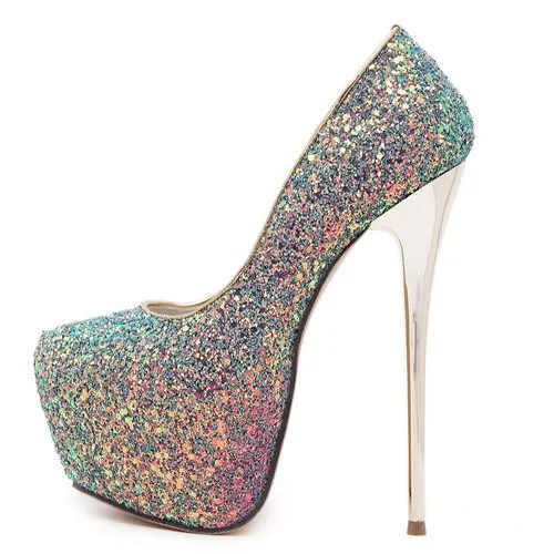 Gdgydh Fashion Women Platform Shoes 2018 New Spring Autumn Bling Women Pumps Thin Heels Sexy Slim Party Shoes High Heels