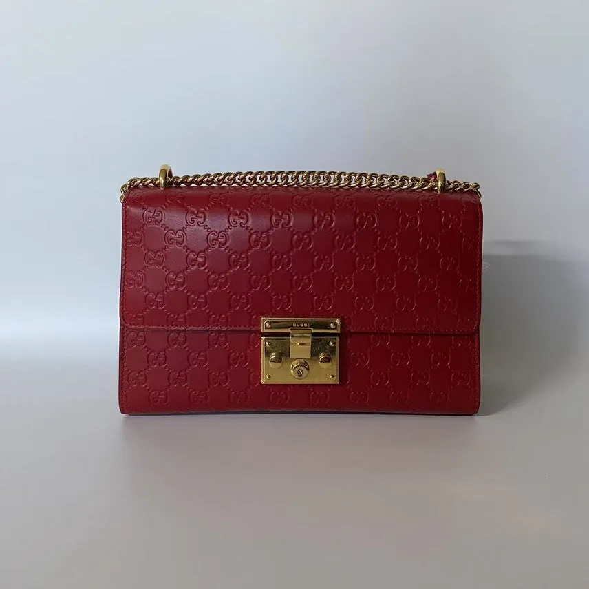 Gucci GG Padlock Red Shoulder Bag
