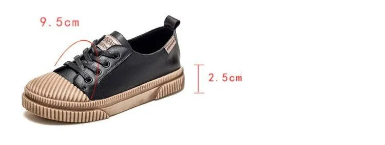 Handmade Women Casual Shoes Leather Platform Sneakers HGCS09