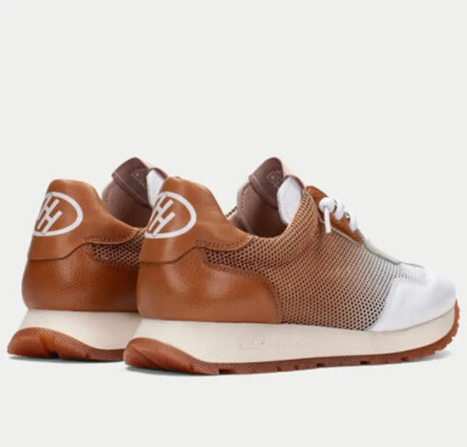 Hispanitas tan and white leather sneakers