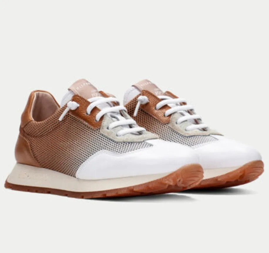 Hispanitas tan and white leather sneakers