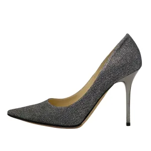 Jimmy Choo Anthracite Lame Glitter Romy Pumps 36.5