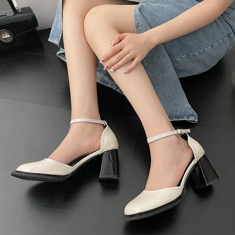 Joskaa Autumn Women High Heels Mary Janes Shoes Lolita Retro Party Pumps 2024 New Summer Chunky Sandals Brand Women Shoes Wedding Mujer