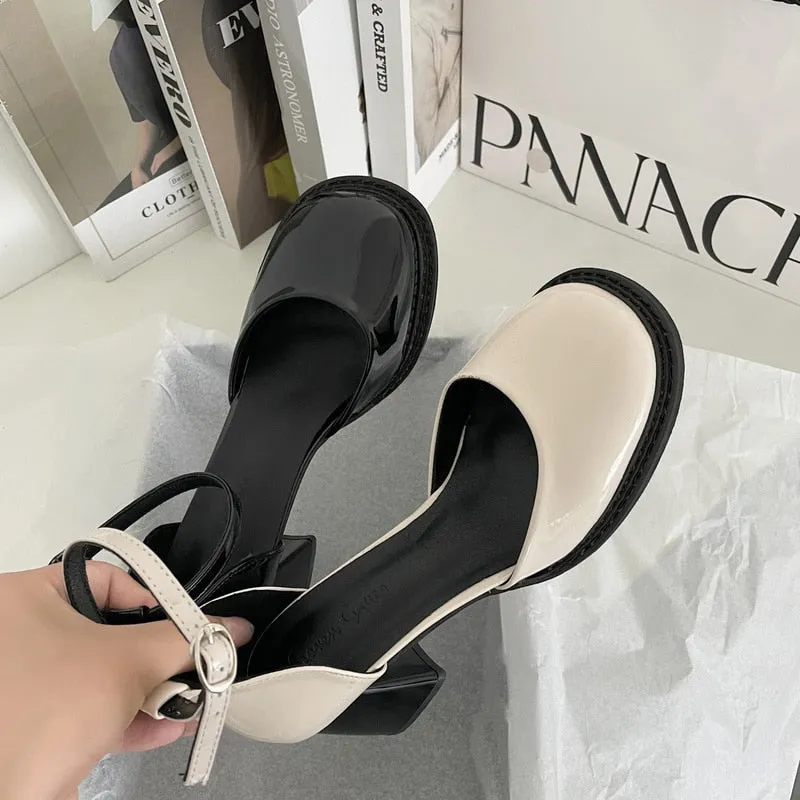 Joskaa Autumn Women High Heels Mary Janes Shoes Lolita Retro Party Pumps 2024 New Summer Chunky Sandals Brand Women Shoes Wedding Mujer