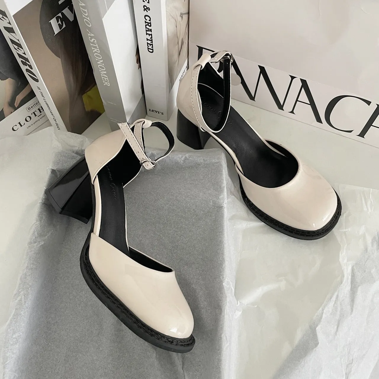 Joskaa Autumn Women High Heels Mary Janes Shoes Lolita Retro Party Pumps 2024 New Summer Chunky Sandals Brand Women Shoes Wedding Mujer