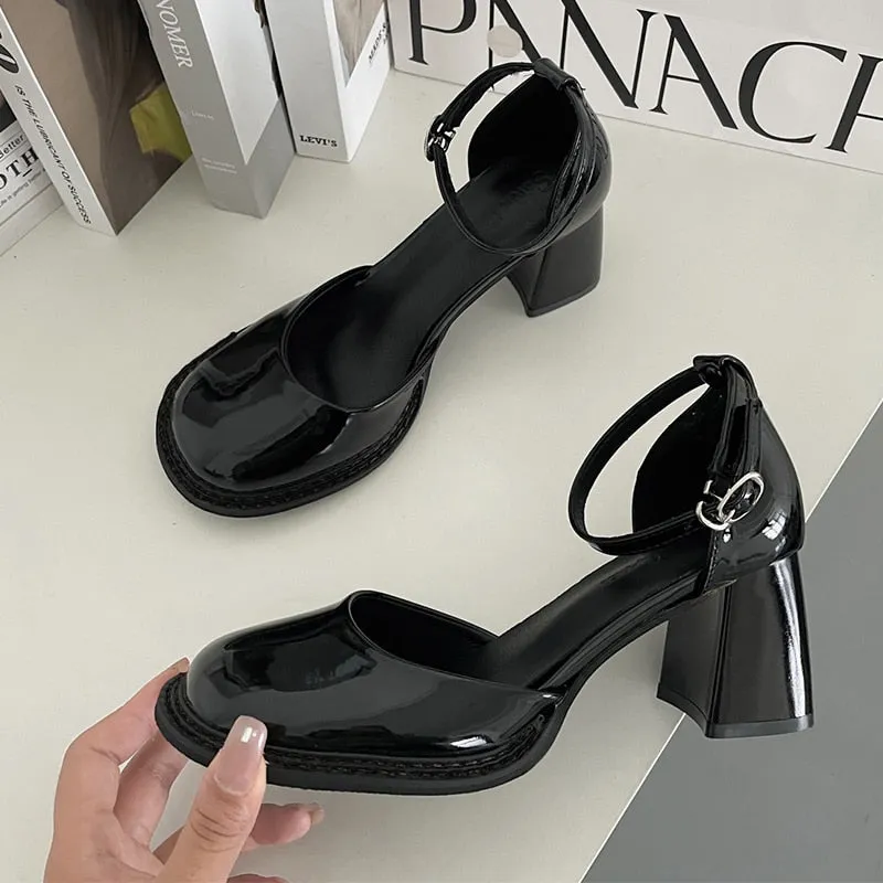 Joskaa Autumn Women High Heels Mary Janes Shoes Lolita Retro Party Pumps 2024 New Summer Chunky Sandals Brand Women Shoes Wedding Mujer