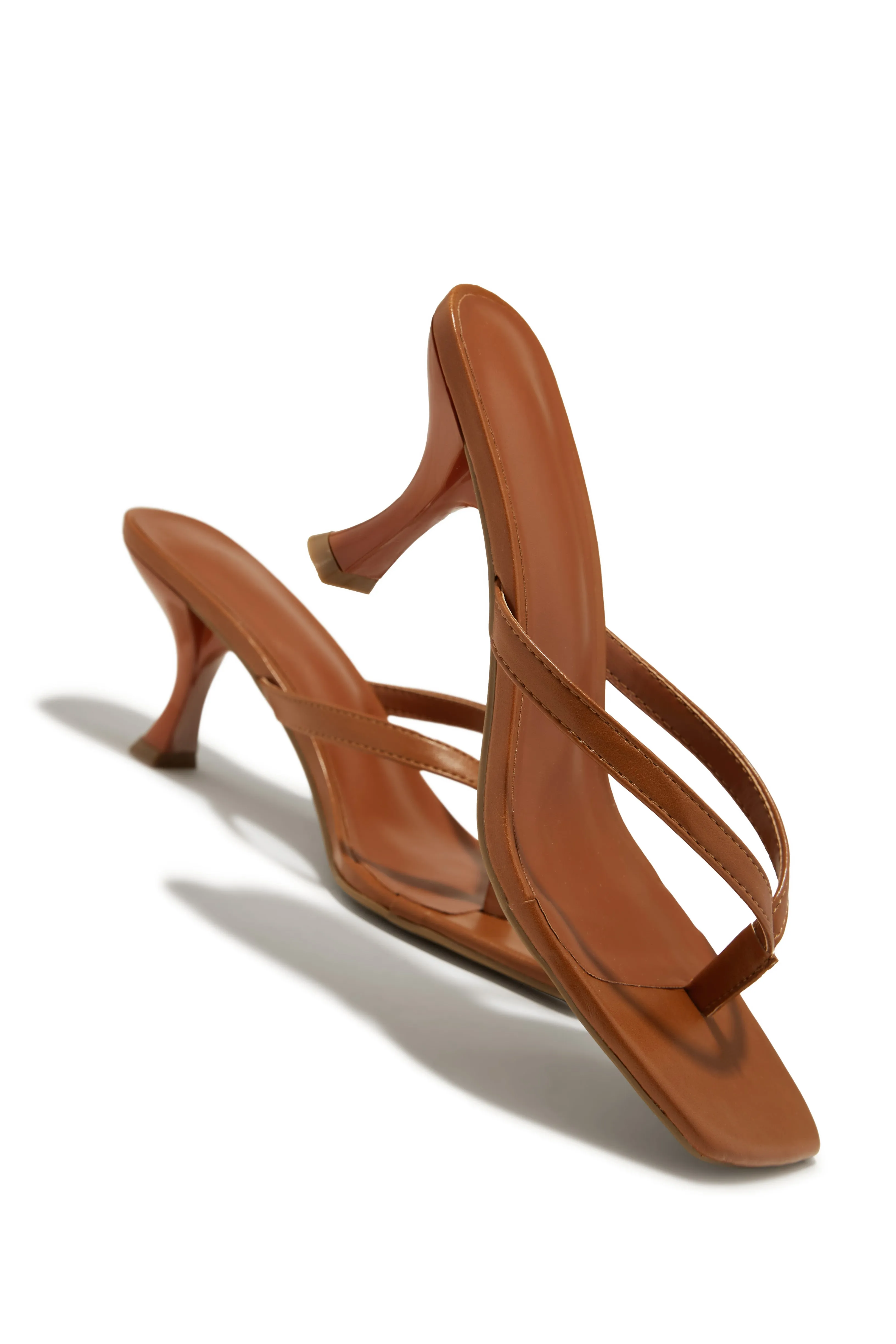 Karley Mid Heel Mules - Chestnut
