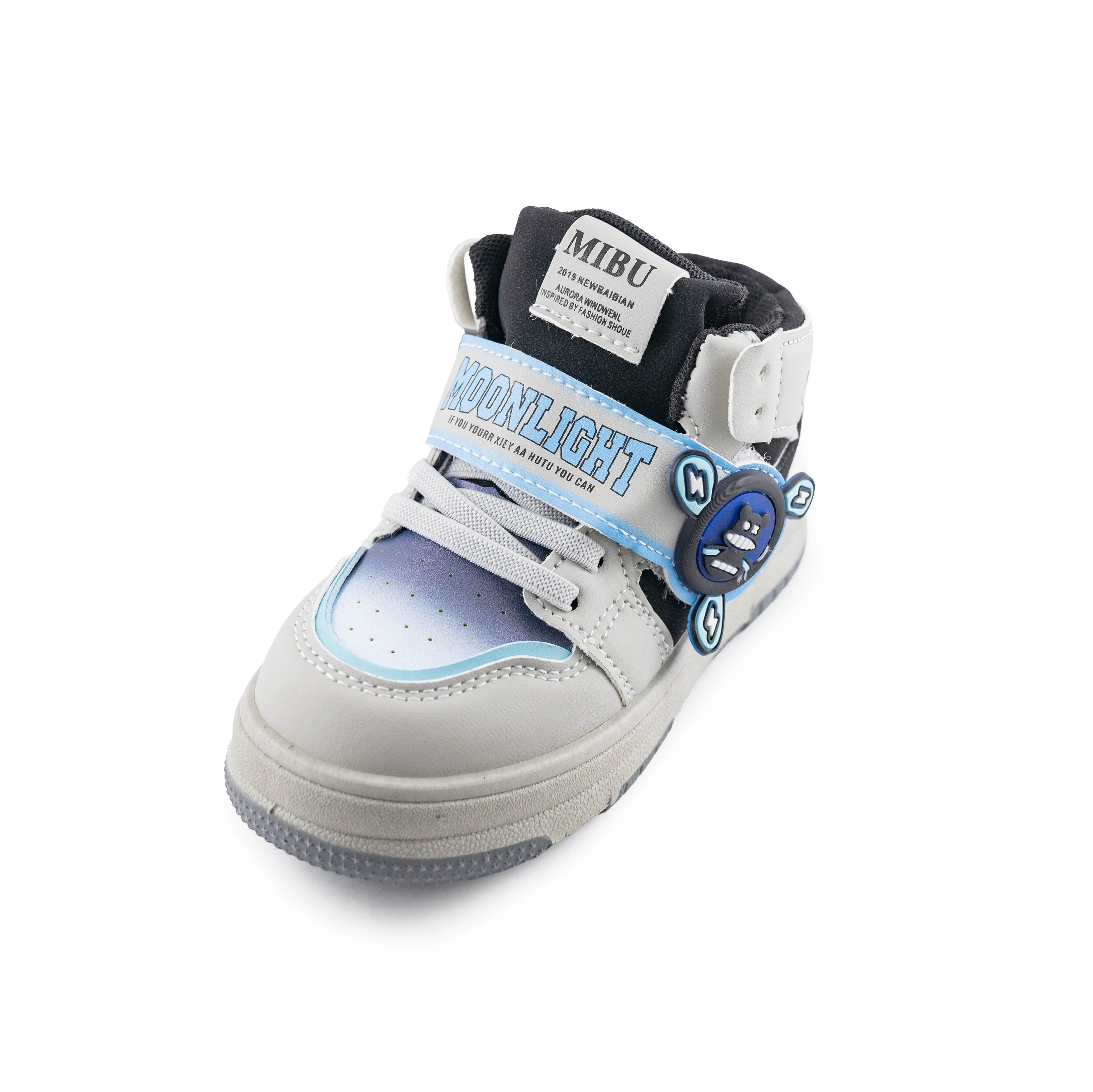 Kids' Cute Bear High-Top Sneaker SY183 Gray
