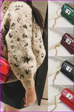 Kids PU Leather Chain Cross Body Messenger Bags