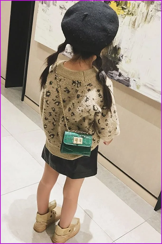 Kids PU Leather Chain Cross Body Messenger Bags