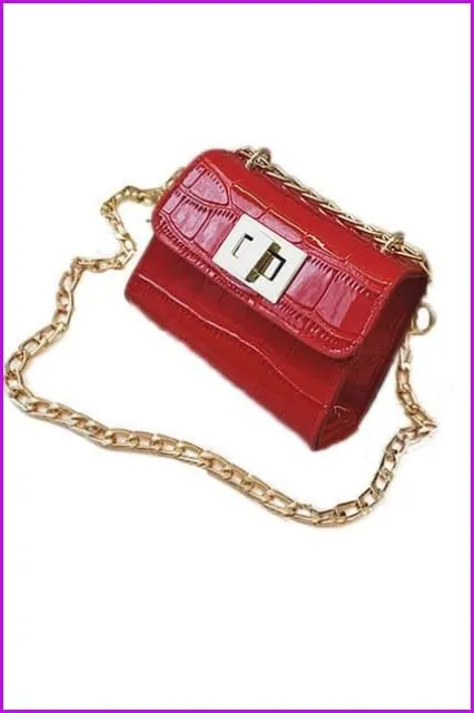 Kids PU Leather Chain Cross Body Messenger Bags